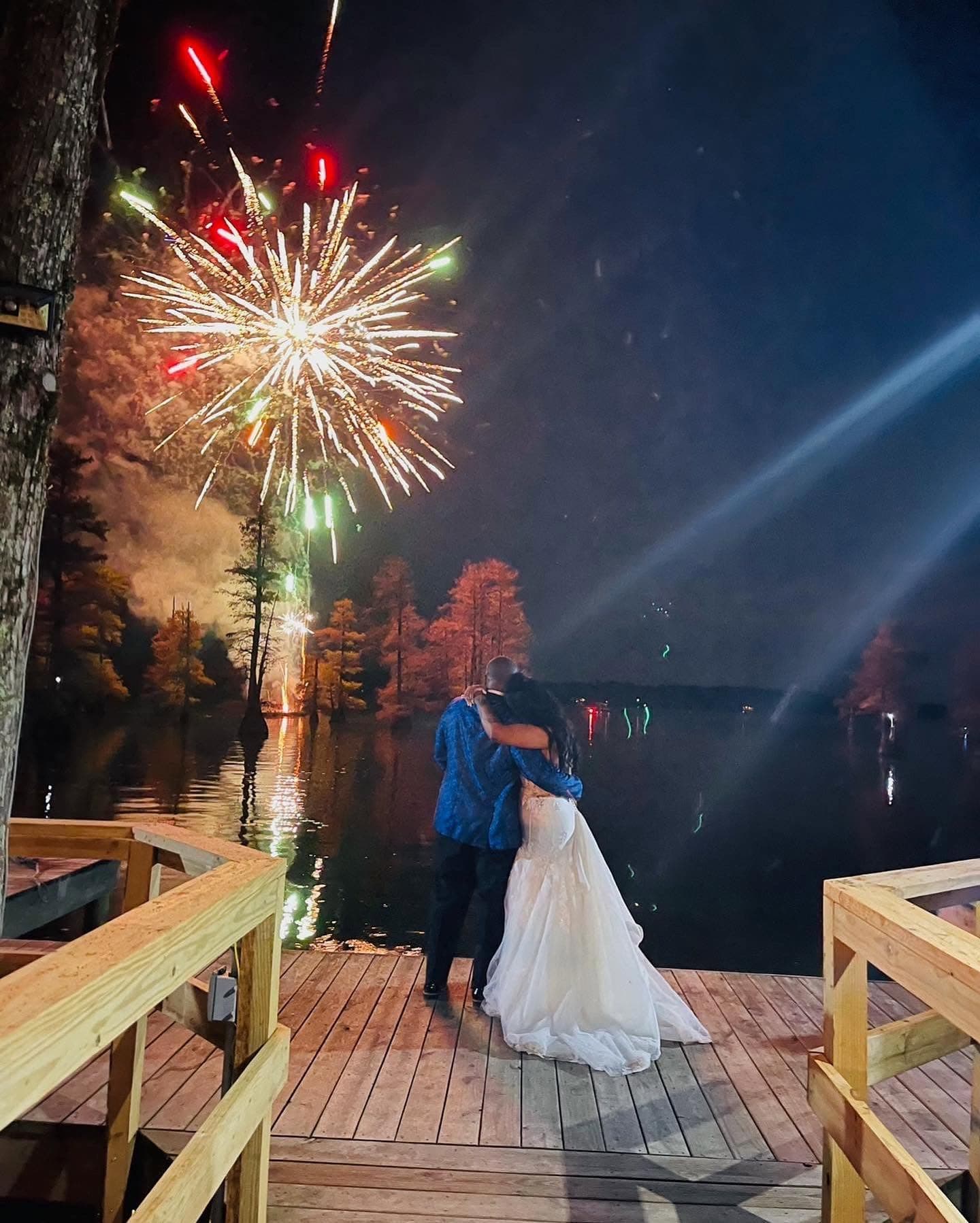 Fireworks over Cross Lake